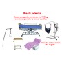 Cama hospitalaria y grúa Fortia 150 kg, mesa comidas, incorporador y antiescaras