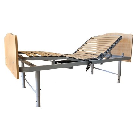 Cama articulada eléctrica con patas regulables en altura.